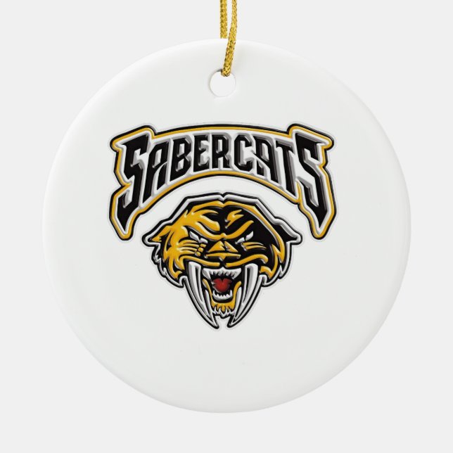 Sabercats Youth Football & Cheer Ceramic Ornament (Front)