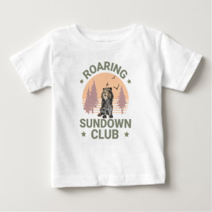 Sabertooth Tiger Retro Forest Sunset Club Baby T-Shirt