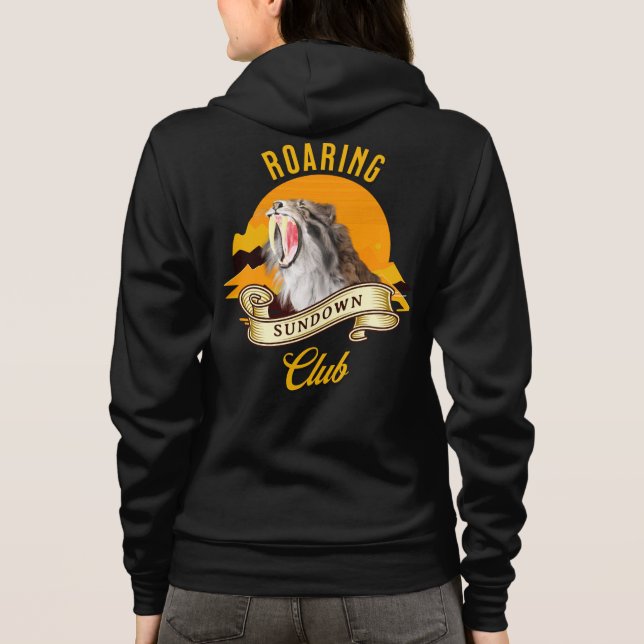 Sabertooth Tiger Retro Sunset Adventure Club Hoodie (Back)