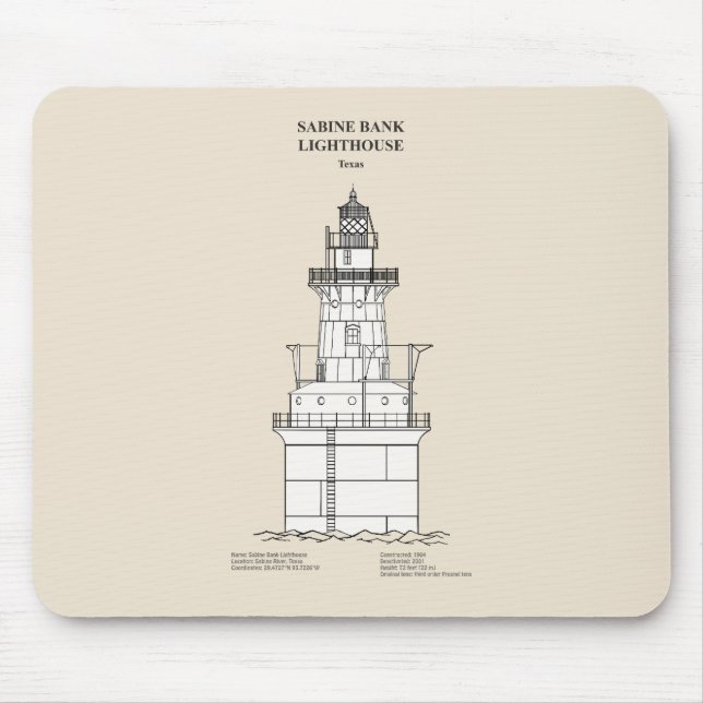 Sabine Bank Lighthouse - Texas - SBD Mouse Pad (Front)