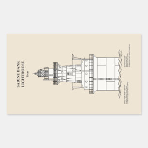 Sabine Bank Lighthouse - Texas - SBD Rectangular Sticker