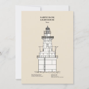 Sabine Bank Lighthouse - Texas - SBD Thank You Card
