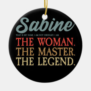 Sabine Name I Vintage Beach I Personalized Sabine Ceramic Ornament