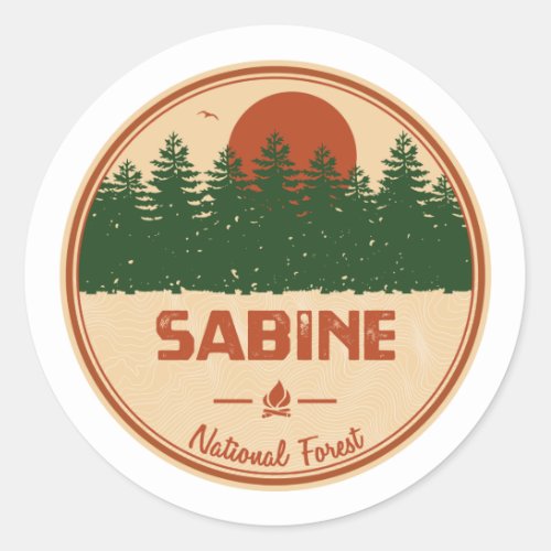 Sabine National Forest Classic Round Sticker