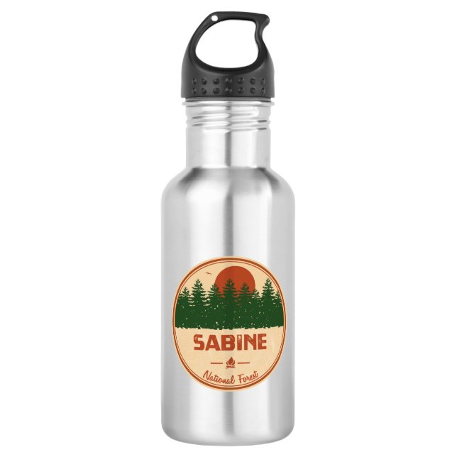 Sabine National Forest Stainless Steel Water Bottle (Front)