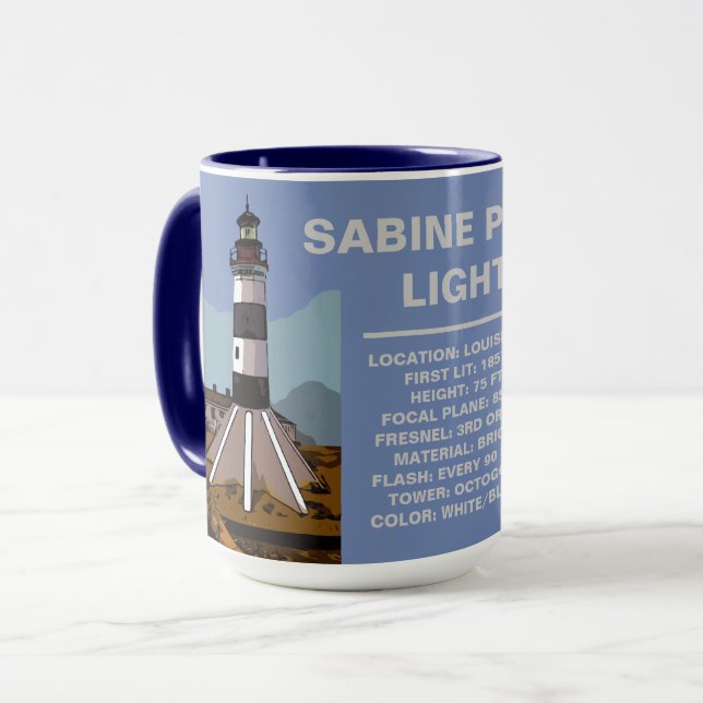 SABINE PASS LIGHTHOUSE MUG (Front Left)