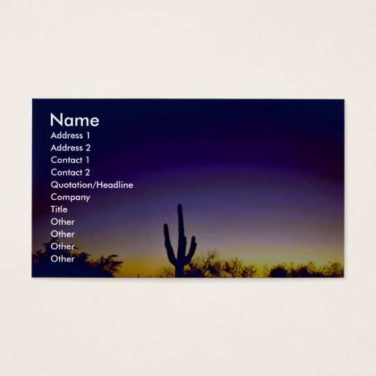 Sabino Canyon Arizona Sunset Business Card
