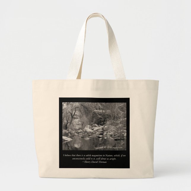 Sabino Canyon Creek - Thoreau quote Tote Bag (Front)