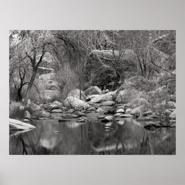 Sabino Creek in Winter Photographic Poster (Front)