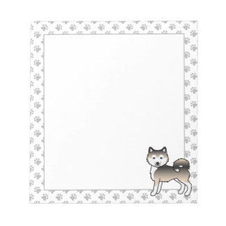 Sable Alaskan Malamute Cute Cartoon Dog Notepad