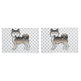 Sable Alaskan Malamute Cute Cartoon Dog Pillow Case