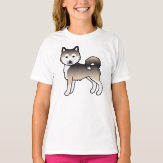 Sable Alaskan Malamute Cute Cartoon Dog T-Shirt