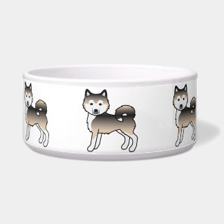 Sable Alaskan Malamute Cute Cartoon Dogs Bowl