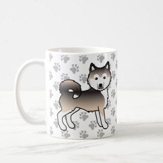 Sable Alaskan Malamute Cute Dog &amp; Paws Coffee Mug