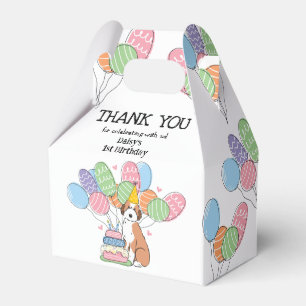 Sable Aussiedoodle Dog Birthday Thank You  Favor Boxes