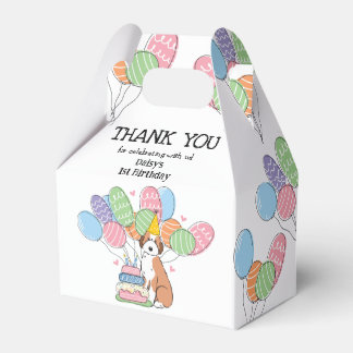Sable Aussiedoodle Dog Birthday Thank You Favor Boxes