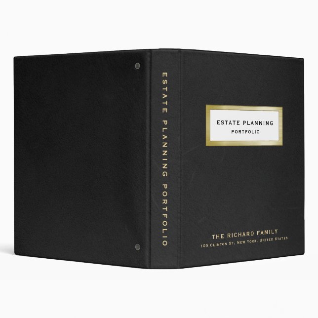 Sable Black Theme Estate Planning Portfolio 3 Ring Binder (Background)