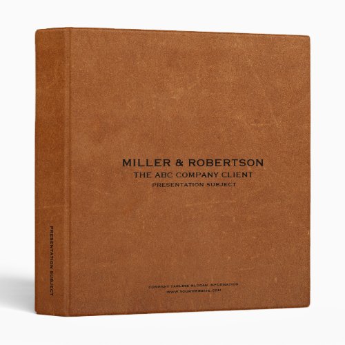 Sable Brown Leather Business Presentation Binder