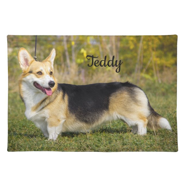 Sable Cardigan Welsh Corgi Dog Cloth Placemat (Front)