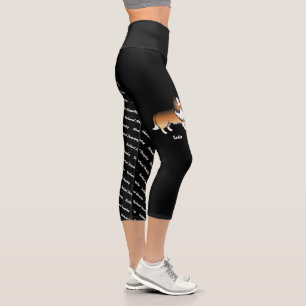 Sable Cartoon Sheltie & Dog's Name And Breed Capri Leggings