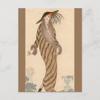 Sable Coat George Barbier Postcard by FalconsEye at Zazzle
