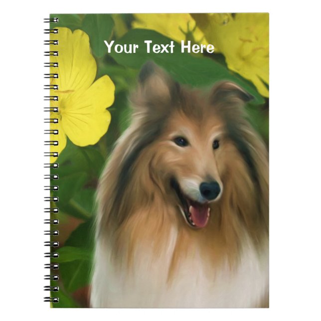 Sable Collie Fantasy Dog Art Notebook (Front)