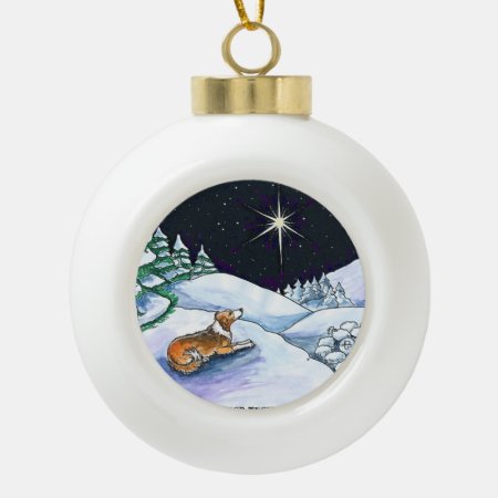 Sable English Shepherd Christmas Ornament