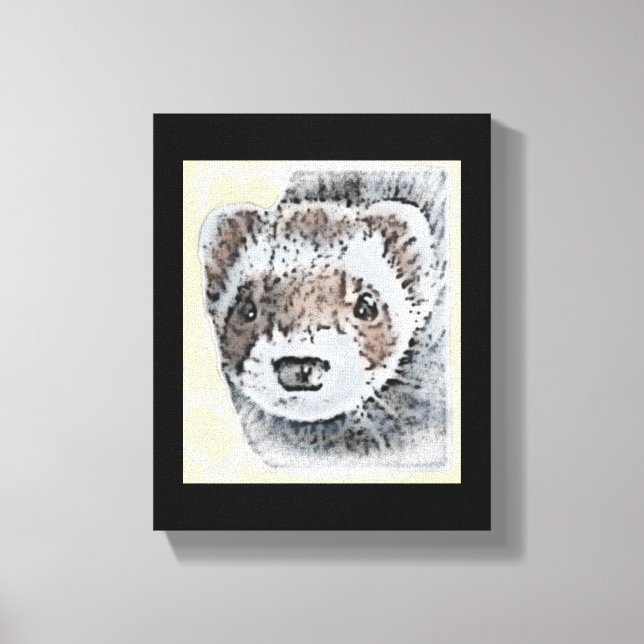 Sable Ferret Picture Canvas Print (Front)