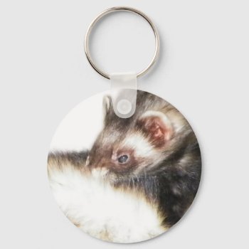 Sable Ferret Picture Keychain by Visages at Zazzle