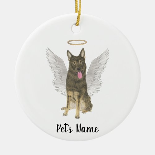 Sable German Shepherd Ceramic Ornament