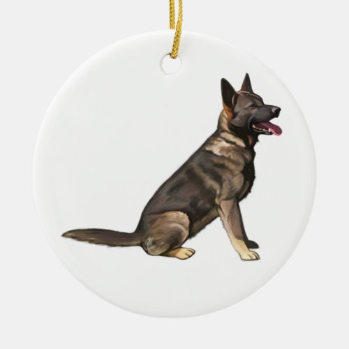 Sable German Shepherd Dog Ceramic Ornament