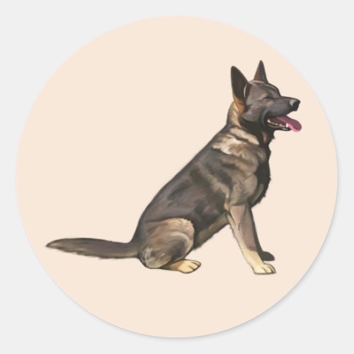 Sable German Shepherd Dog Classic Round Sticker