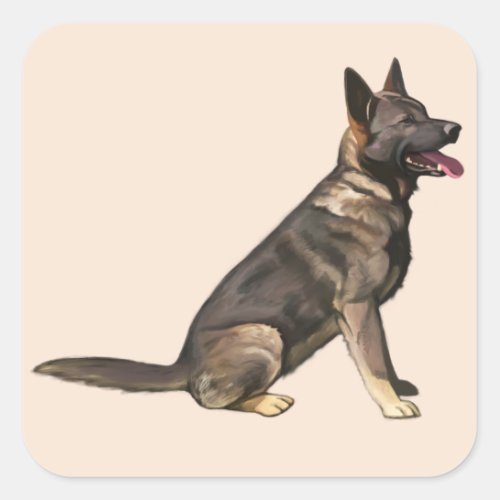 Sable German Shepherd Dog Square Sticker