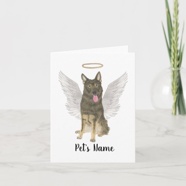 Sable German Shepherd Sympathy Memorial Card (Front)