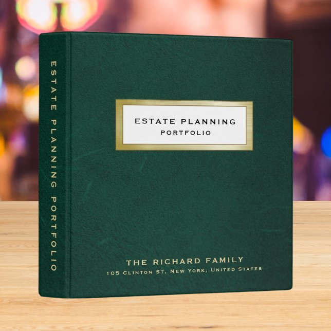 Sable Green Theme Estate Planning Portfolio 3 Ring Binder (Creator Uploaded)
