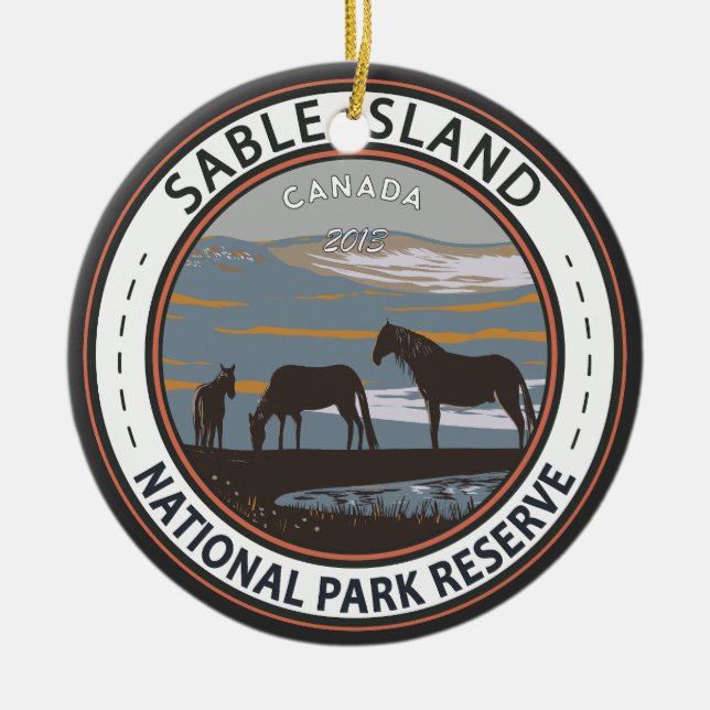 Sable Island National Park Reserve Canada Badge Ceramic Ornament (Front)