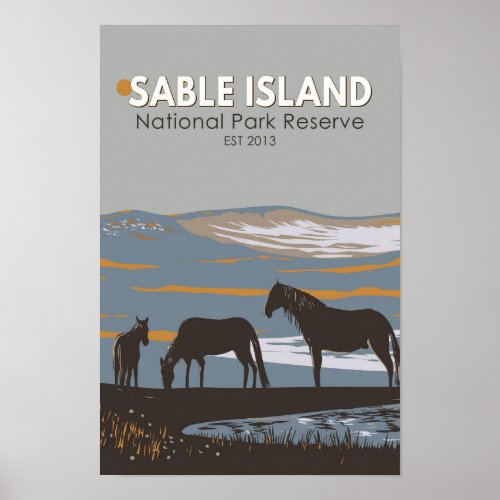 Sable Island National Park Reserve Canada Vintage Poster