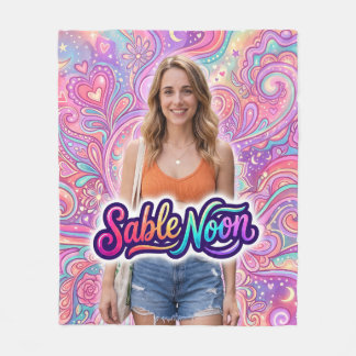 Sable Noon Beauty Pose #1 With Colorful Background Fleece Blanket