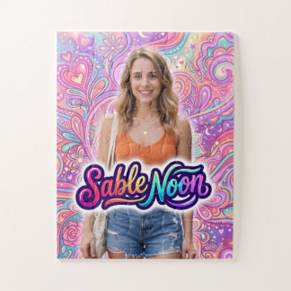 Sable Noon Beauty Pose #1 With Colorful Background Jigsaw Puzzle