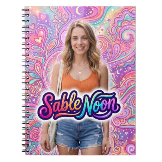 Sable Noon Beauty Pose #1 With Colorful Background Notebook