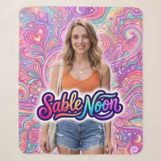Sable Noon Beauty Pose #1 With Colorful Background Sherpa Blanket