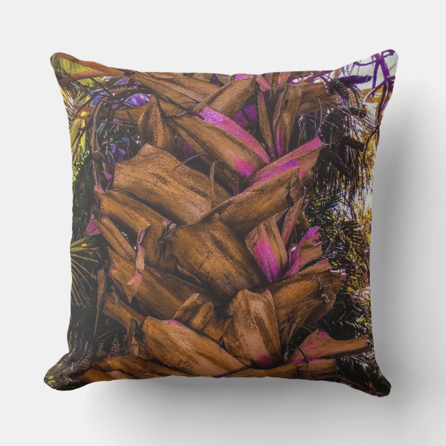 Sable Palm Trunk Outdoor Pillow (Front)