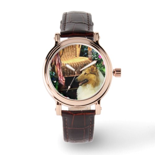 Sable Rough Collie Art Watch