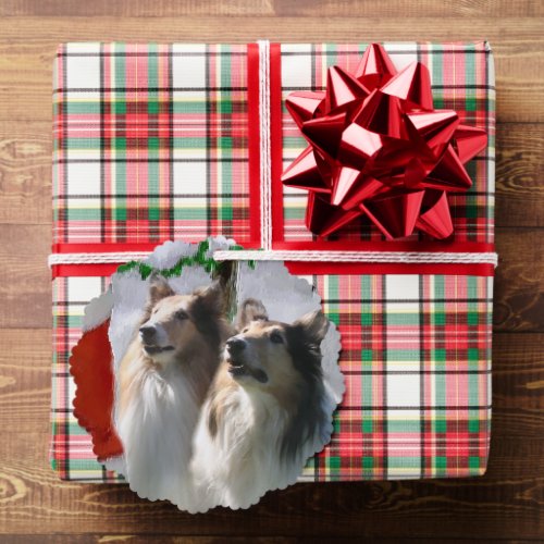 Sable Rough Collie Christmas Gifts Ornament Card