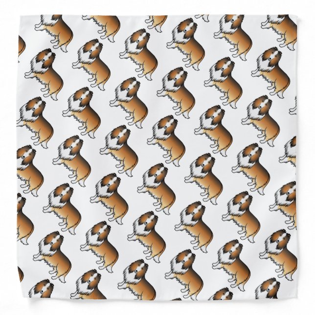 Sable Rough Collie Cute Cartoon Dog Pattern Bandana (Front)