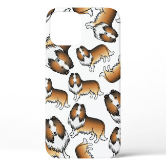 Sable Rough Collie Cute Cartoon Dog Pattern iPhone 12 Case