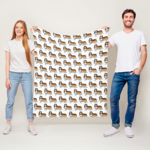 Sable Rough Collie Cute Cartoon Dog Pattern Fleece Blanket