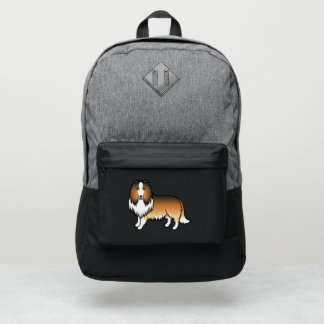 Sable Rough Collie Cute Cartoon Dog Port Authority® Backpack