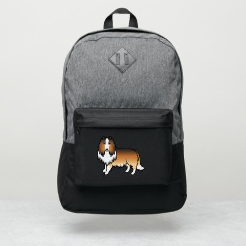 Sable Rough Collie Cute Cartoon Dog Port Authority Backpack