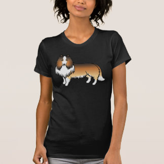 Sable Rough Collie Cute Cartoon Dog T-Shirt